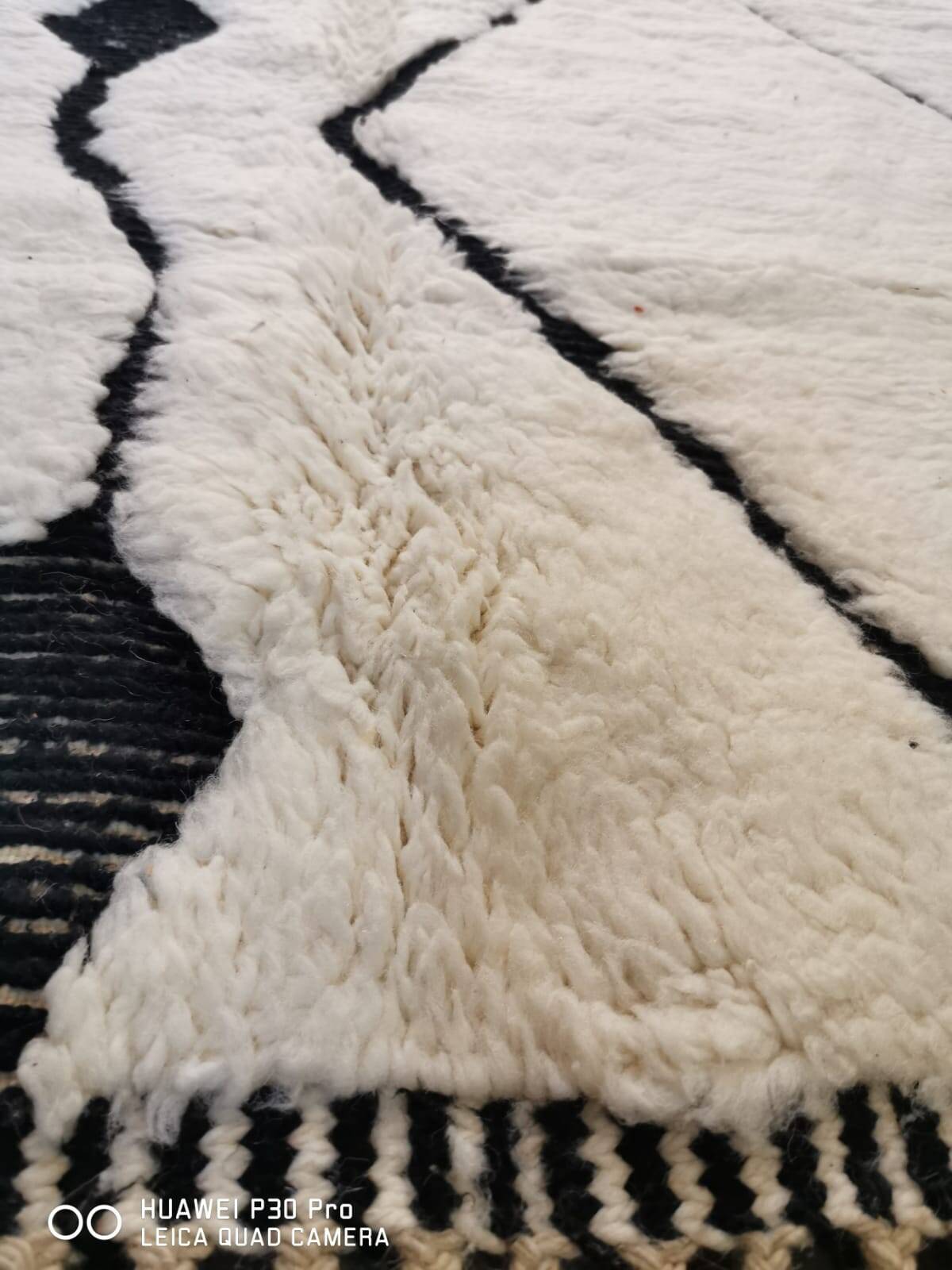 Tapis Berbère Blanc « Diamant d'Atlas » 3*2m
