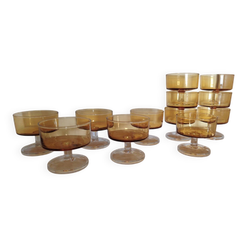 Amber Luminarc glasses/cups