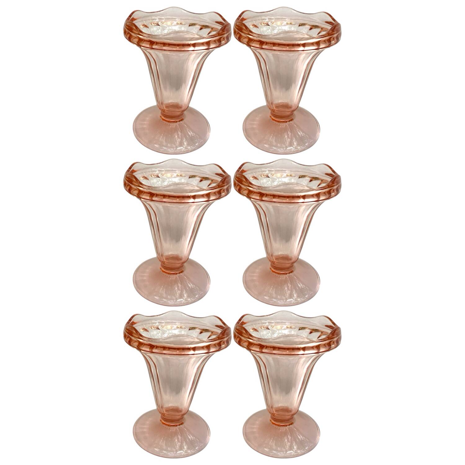 Lot de 6 coupes à glace Rosaline – Luminarc – Années 1970