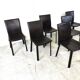 Vintage brown leather dining chairs, 1980s