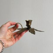 Leaf Shaped Brass Candle Holder