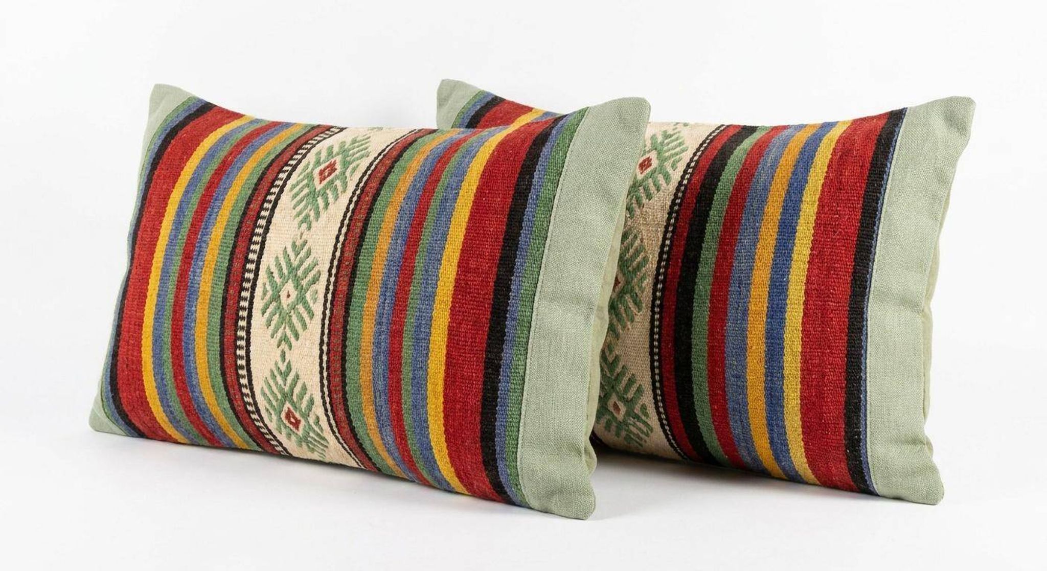 Set of 2 vintage kilim cushion covers 20x51 cm