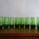 8 glasses water blown glass vintage green