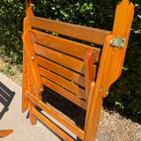 Pair of vintage wooden folding armchairs