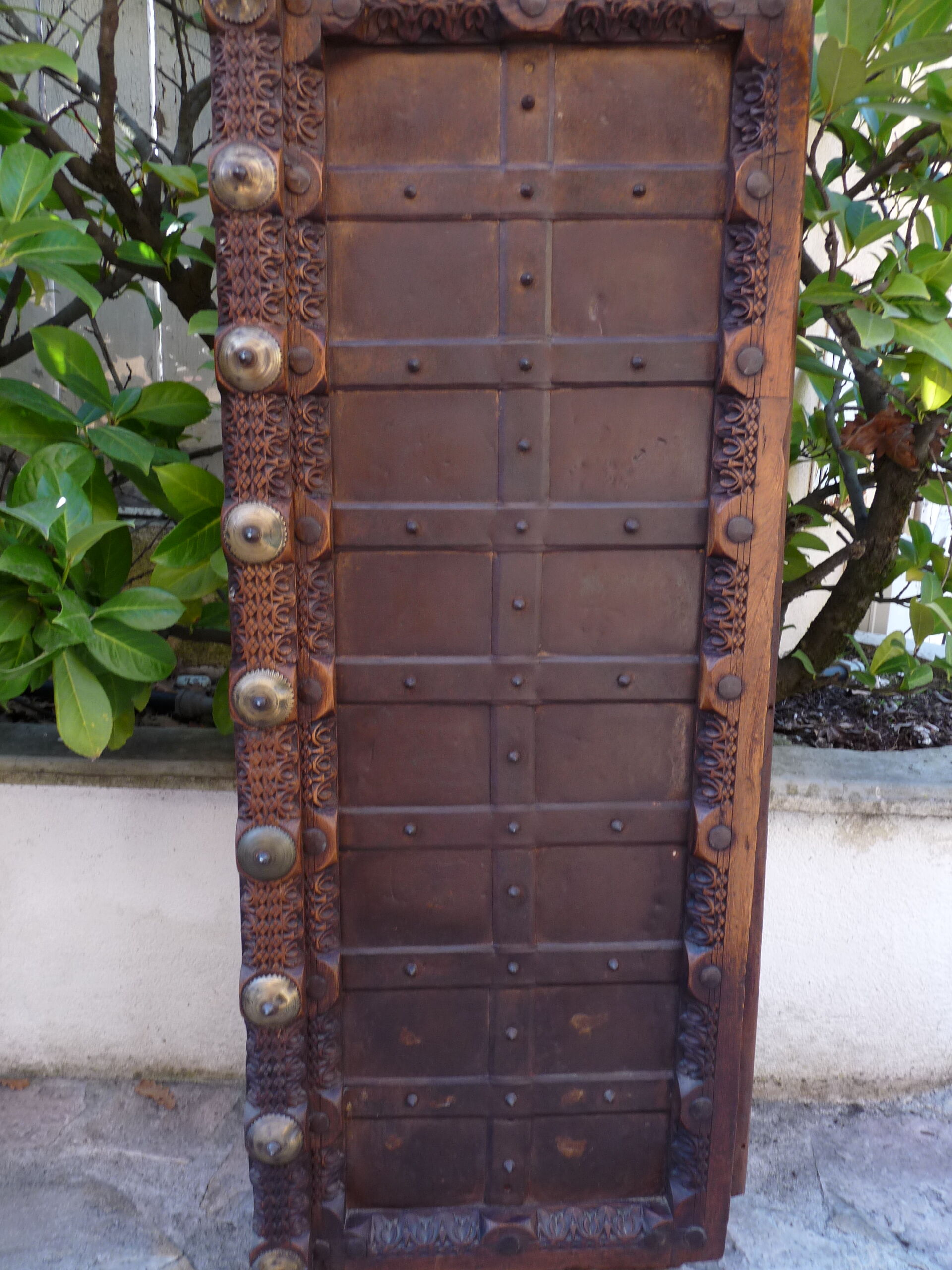 Antique Indian door, carved and decorated