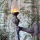 Rare and imposing wall light, torchiere mid-20th century