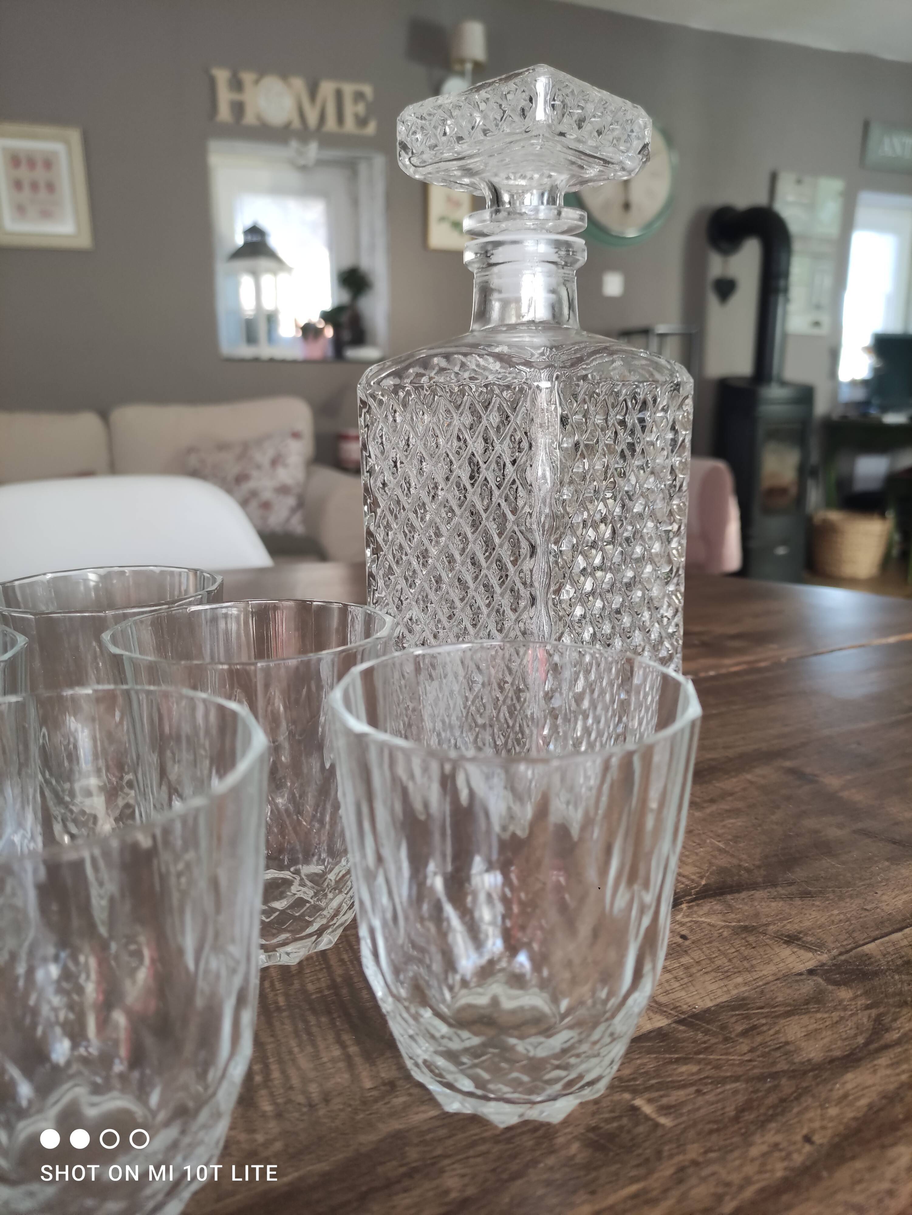 Whisky service 6pers 7pces italian glass A.Masserini