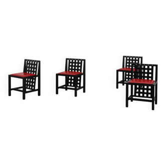 Ensemble de 4 chaises de salle à manger DS3 par Charles Rennie Mackintosh pour Atelier interna