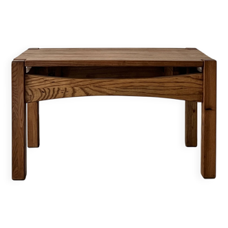 Rectangular coffee table in solid elm, Maison Regain 1960