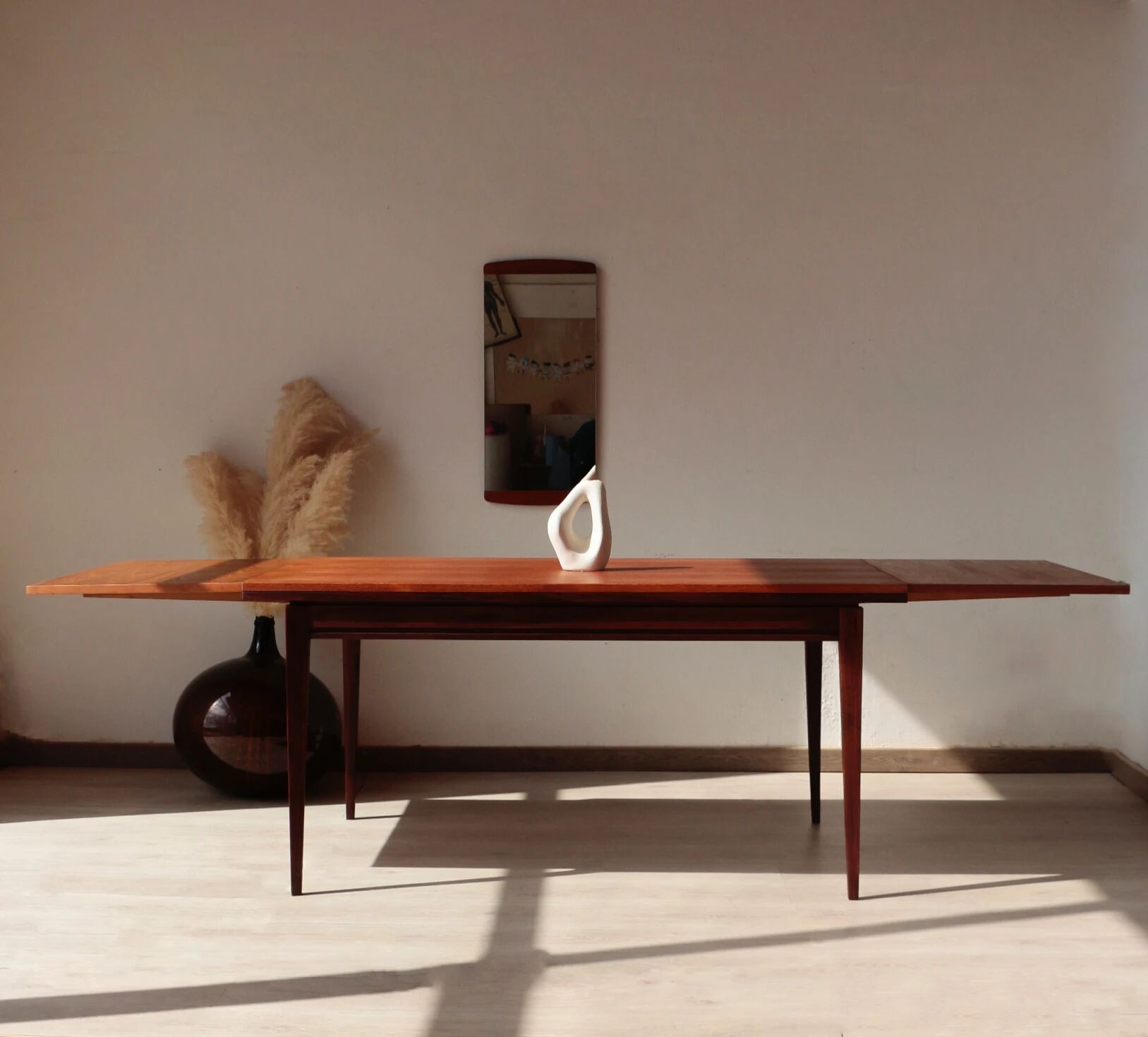 Vintage teak and afromosia dining table – extendable Scandinavian design