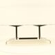 Eames Segmented Oval Dining Table in White Marble & Stainless Steel