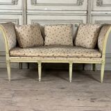 Directoire bench in carved wood and lacquered in shades of green, late eighteenth century