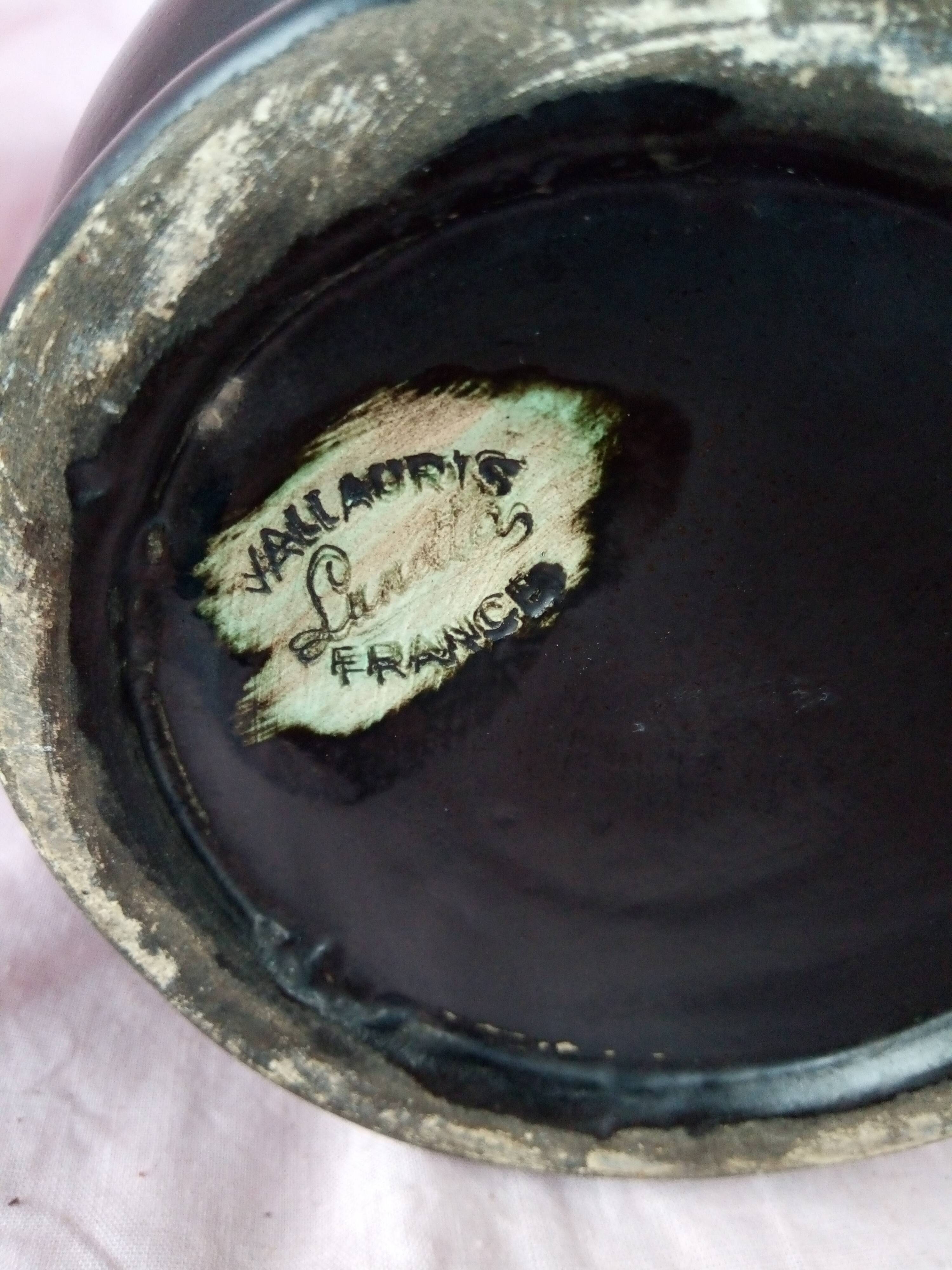 Black ceramic pitcher Vallauris by Lunetta