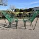 Pair of garden chairs Acapulco 1950 vintage scoubidou metal heaters
