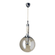 Scandinavian pendant light in brushed stainless steel marble and smoked glass globe. 1970