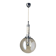 Scandinavian pendant light in brushed stainless steel marble and smoked glass globe. 1970
