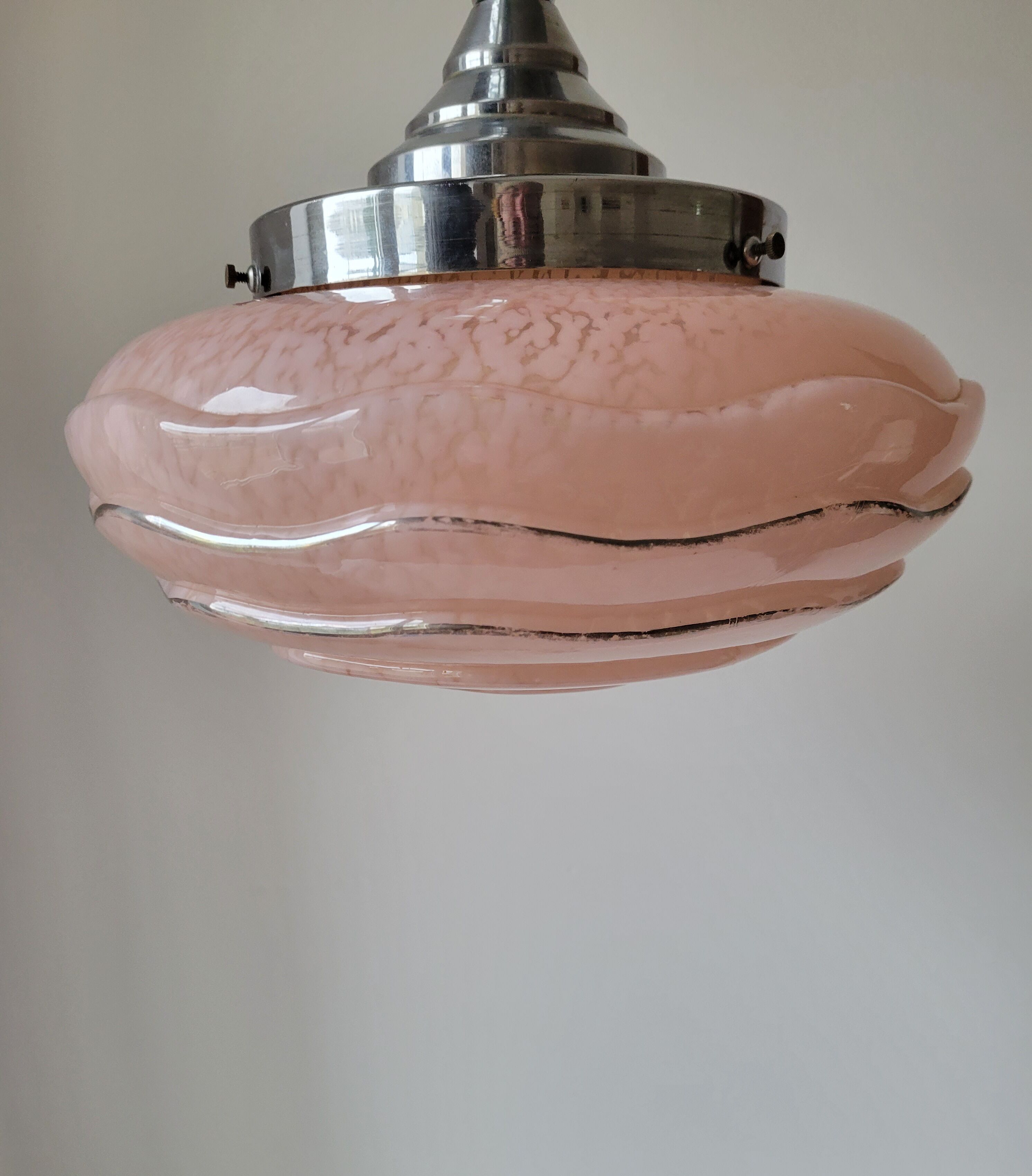 Pink Clichy glass ceiling light