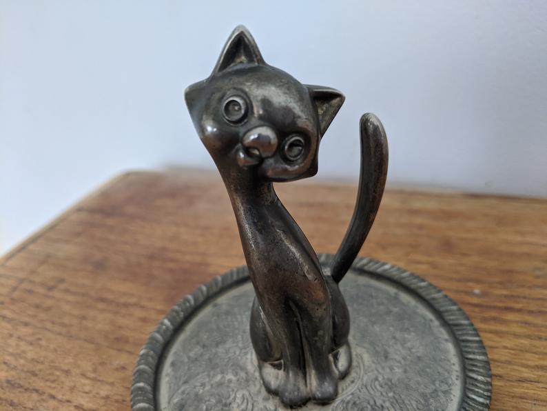 Vintage silver metal ring holders