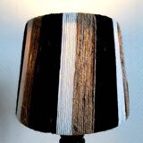 Vintage wooden, rope and wool lamp