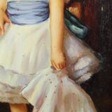 Painting Young Girl Gold Frame Lady Sybil Primrose