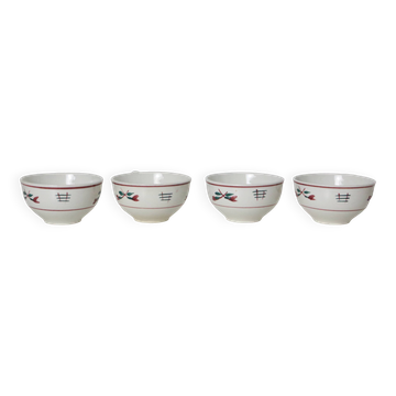 Set de 4 tasses, vintage, français