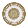 Tapis jute et coton rond blanc beige 70 cm