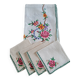 Tea tablecloth with cross stitch embroidery and 4 matching napkins