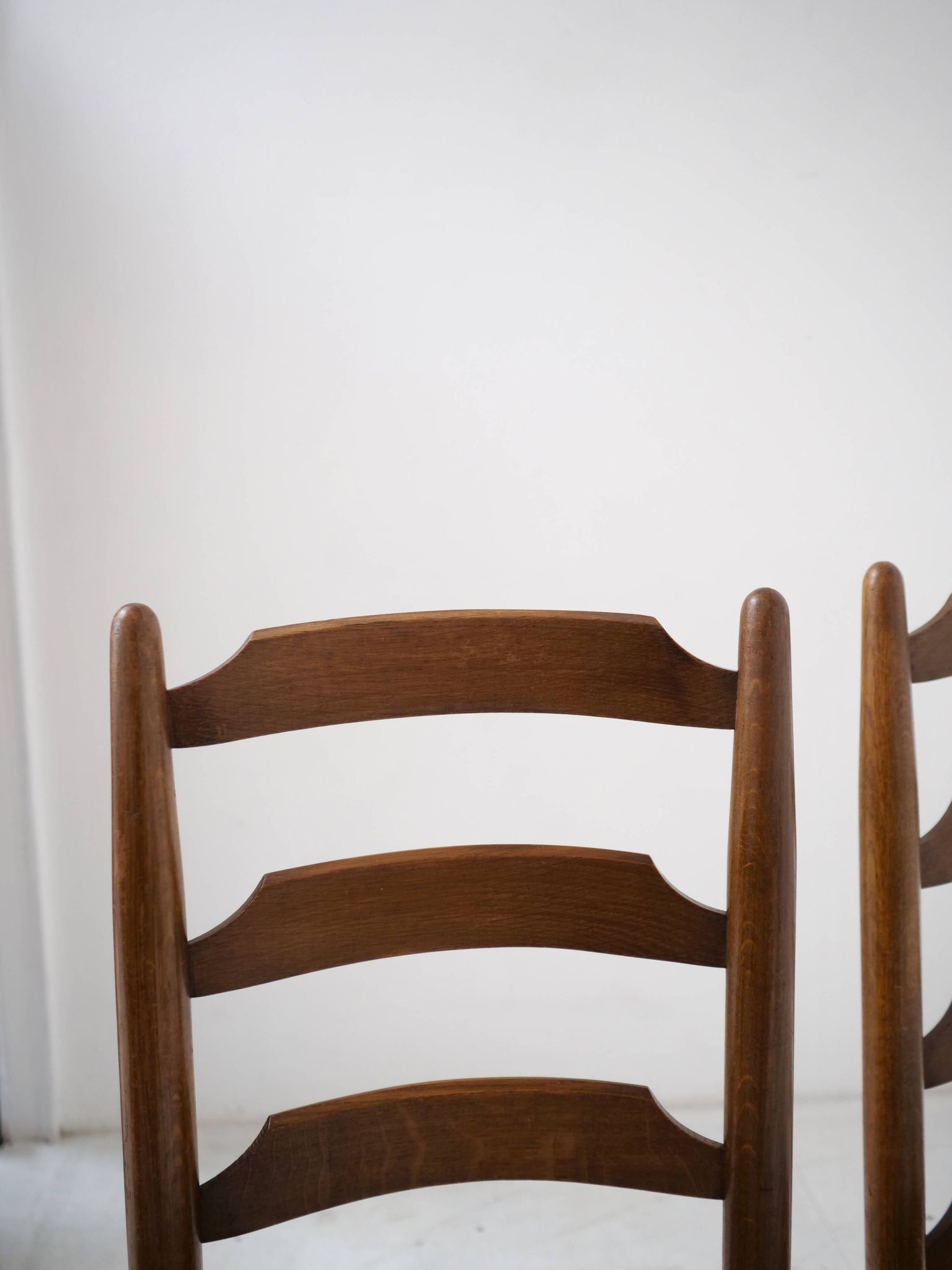 Architectural high-back chairs, straw seat, set of 4.