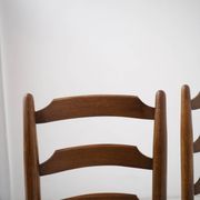 Architectural high-back chairs, straw seat, set of 4.