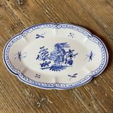 Set of 2 Moustiers blue decor dishes