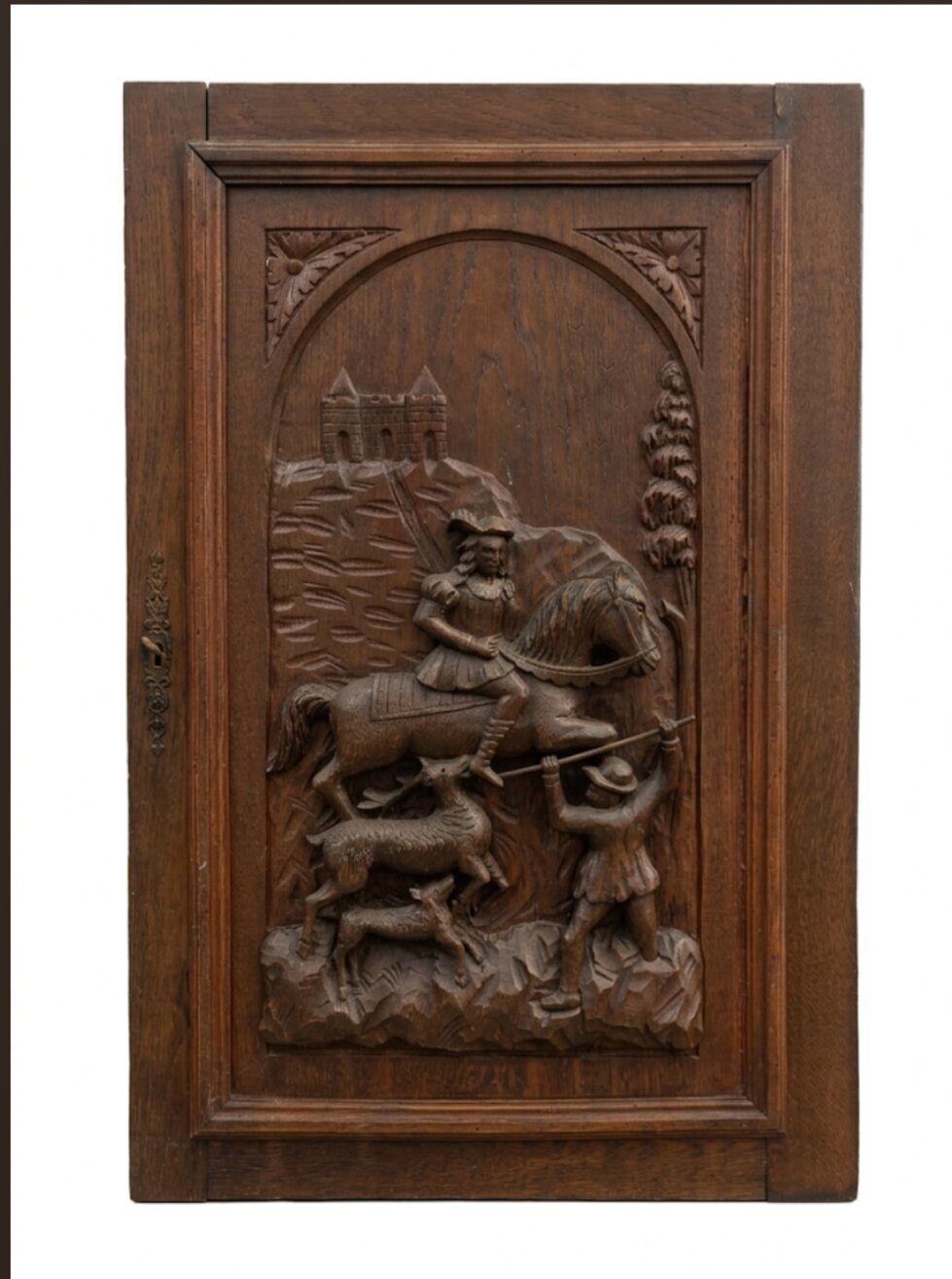 Carved oak solid wood door