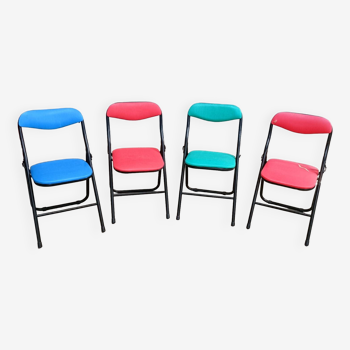 4 vintage metal folding chairs