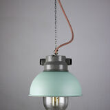 Vintage mint industrial hanging light from TEP