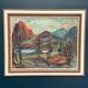 Original Mid Century Swedish Oil On Canvas – “Hut Between Hills” By B. Elvsfedt – 1962 – Vintage & Framed – 83 × 70 Cm (32.7" × 27.6")