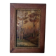 Oil on wood signed Sous bois de Forêt in autumn 1930