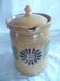 Milk jar / cream & its lid terracotta varnished Savoyard folk art chalet deco collector