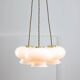 Mid-Century Italian Opaline Glass & Brass Pendant Lamp, set of 3
