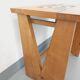 Vintage Guillerme and Chambron coffee and side table in solid oak and ceramic from the 50s and 60s