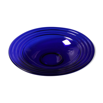 Plateau de service en verre Forum Sapphire / Bormioli Rocco / Italie / Années 1980