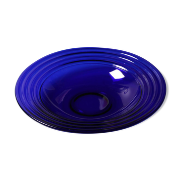 Glass Centerpiece Platter Forum Sapphire / Bormioli Rocco / Italy / 1980s