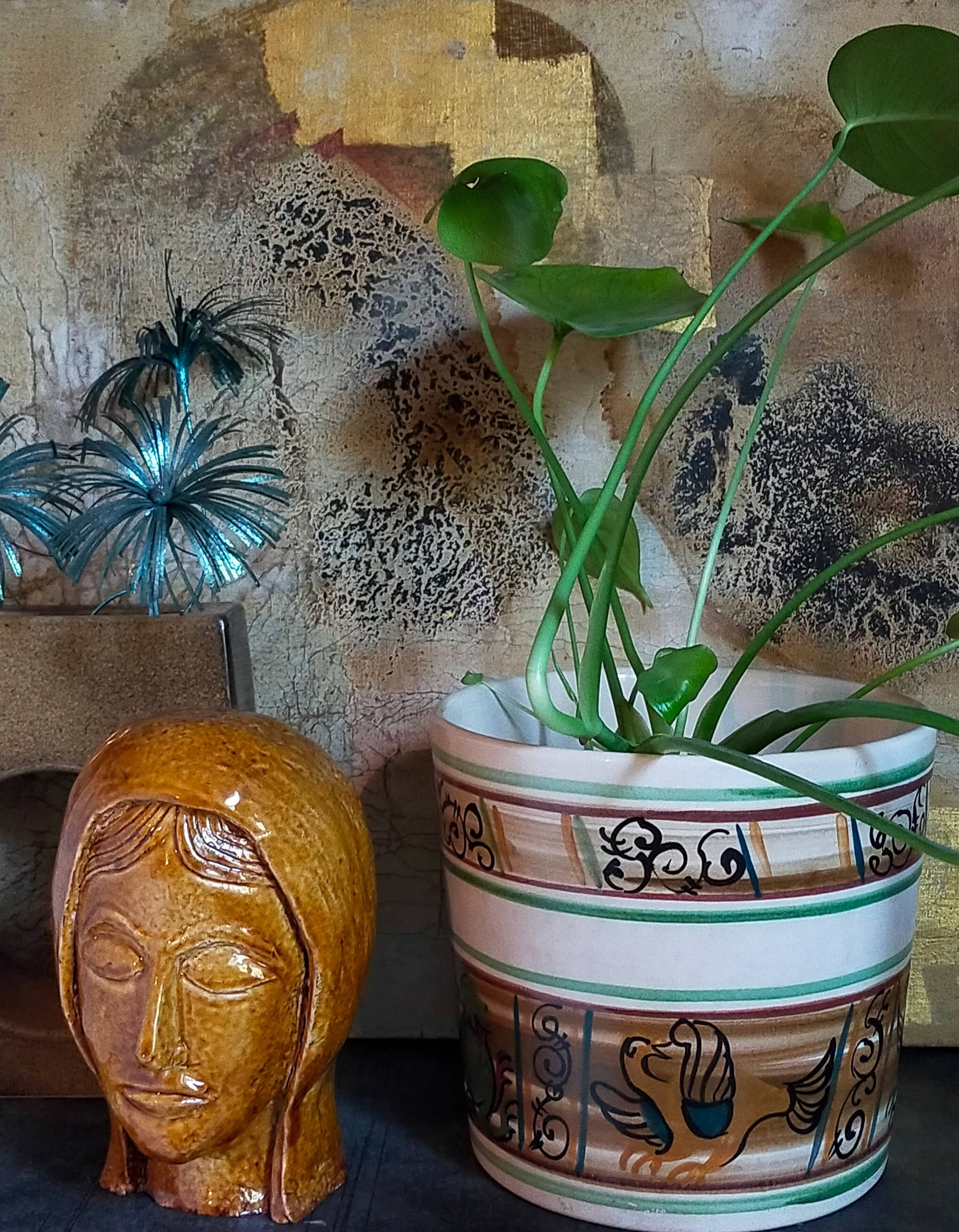 XXL ceramic planter from Saint-Pair-Sur-Mer from the NEUSTRICER earthenware factory, 1960s