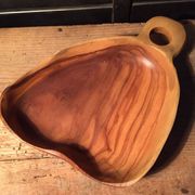 Empty wooden pocket signed Tony Bain Vallauris 50s