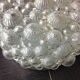 Round ceiling lamp in vintage bubbled glass 60s-70s
