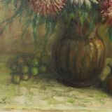 Nature morte de fleurs Dahlias signée M. Vierstraete