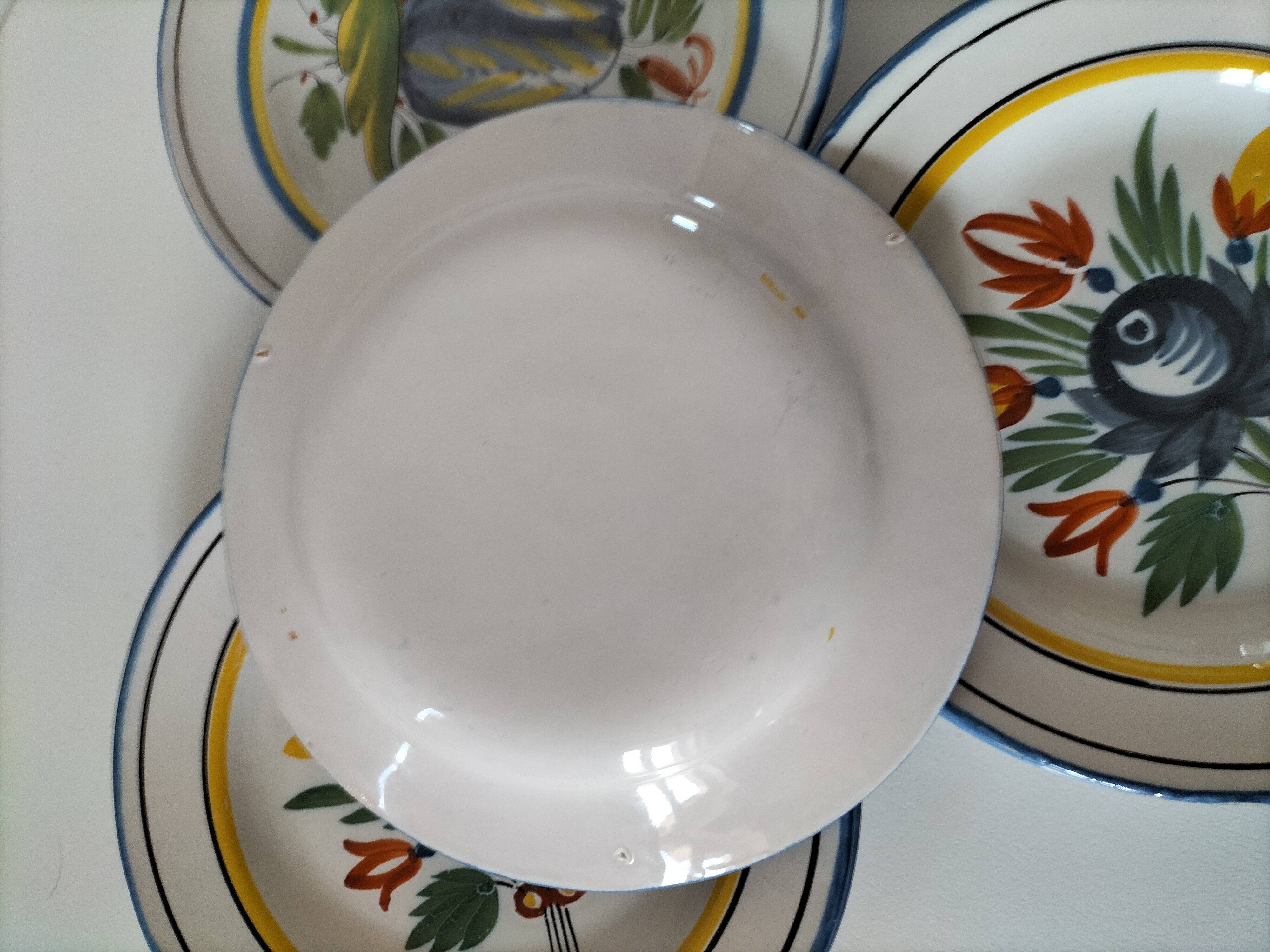 6 earthenware plates from the East - vintage 1960s