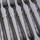 Dessert or entremets forks Mappin & Webb antique silver-plated