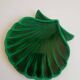 Small vintage old green shell dish