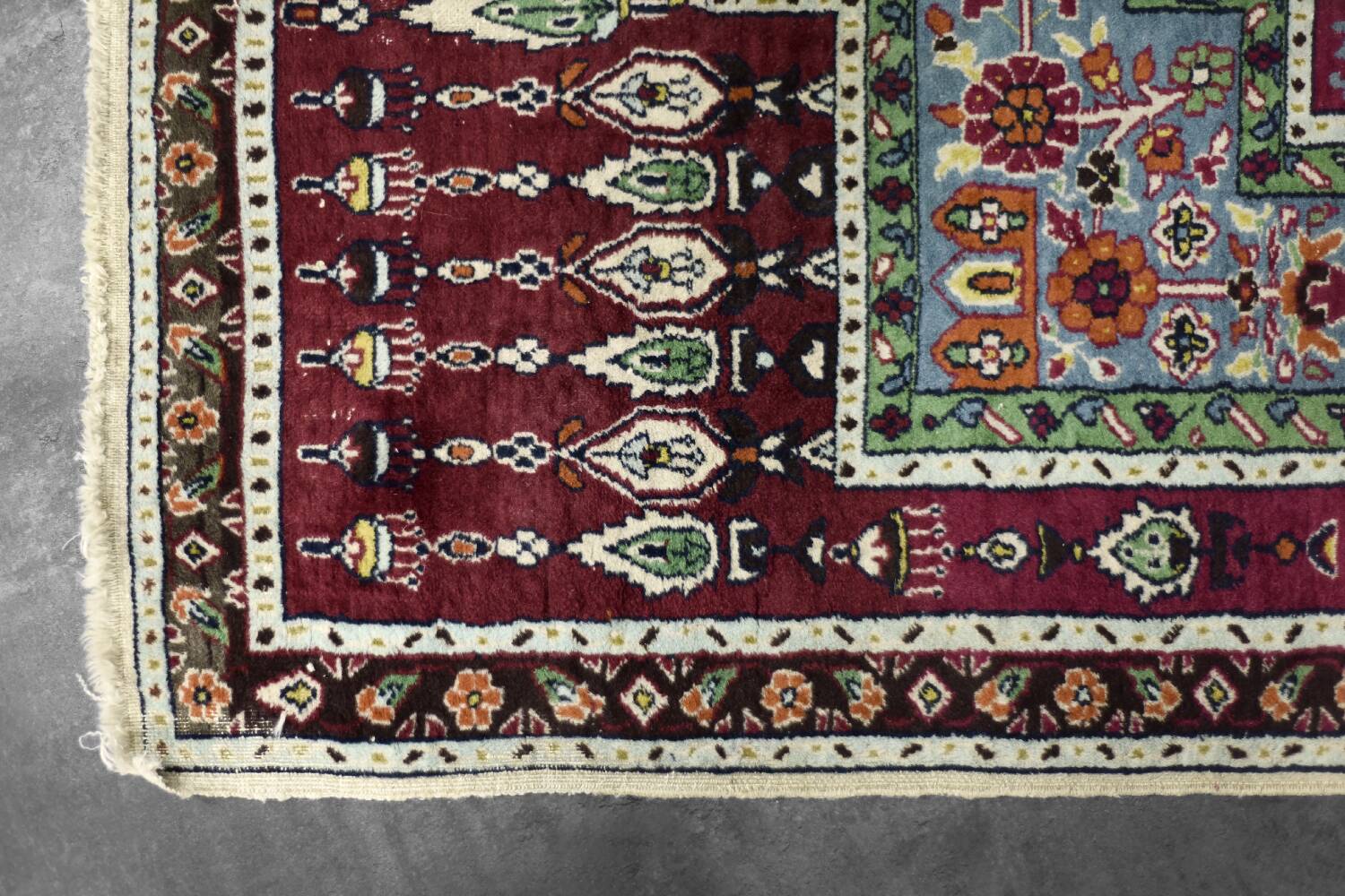 Handwoven Balouch prayer rug, Middle Eastern oriental style, 1960s.