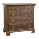 Richly carved English oak chest of drawers from the 18th century