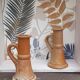Duo of candlesticks in hand-crafted sandstone, raw and clean, mid-20th